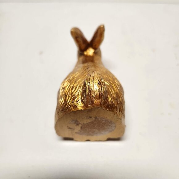 Gold Tone Easter Bunny Rabbit Figurine Target Retro Antique Style Bullseye Decor - Picture 7 of 12